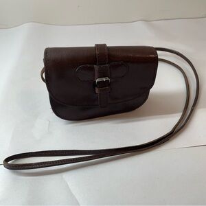 Elegant mini Brown Leather Crossbody Bag